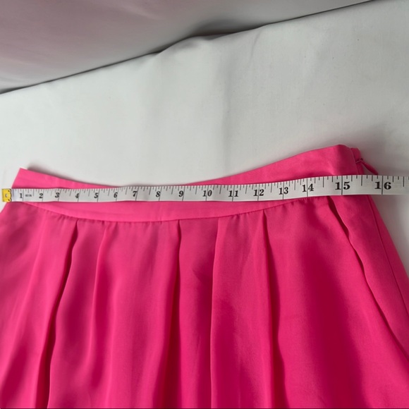 J. Crew Tropical Pink and Orange Feminine Mini A-Line Skirt with Pleats Size 6 - Picture 9 of 11